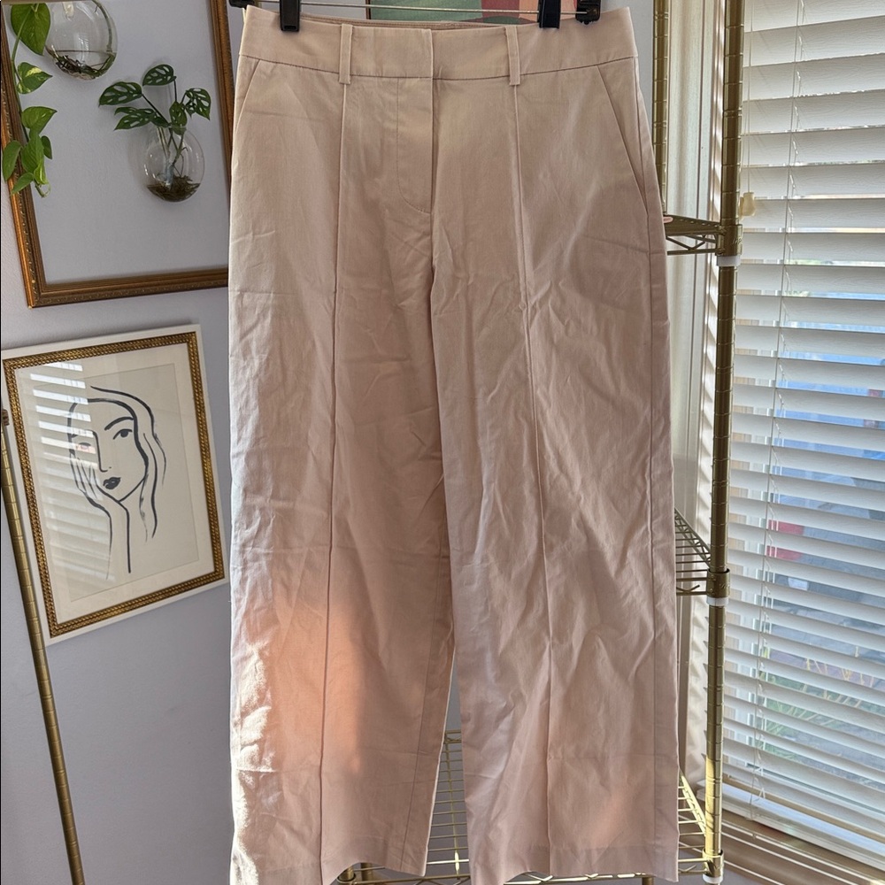James Jeans Size 26 Taylor Blush Cream Wide-Leg Pant Trousers
